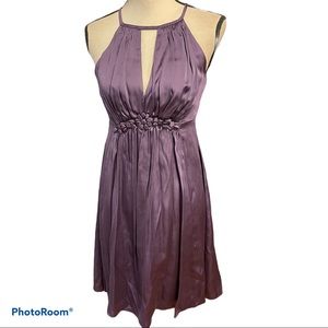 Esley | Purple Satin Sleeveless dress
